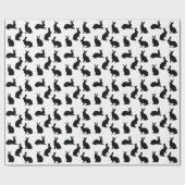 Minimal Black And White Easter Bunny Pattern Cadeaupapier (Vlak)