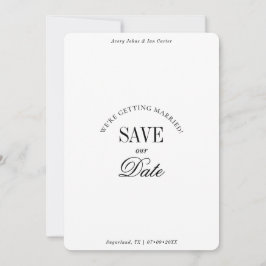 Minimal Black and White Elegant Save the Date Card