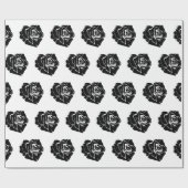 Minimal Black and White Rose Pattern Cadeaupapier (Vlak)