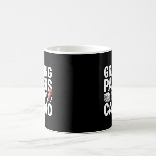 Minimal Black and White Teacher Grading Quote Mug Koffiemok (Center)