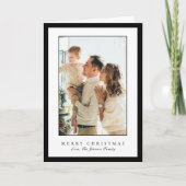 Minimal Black Border Photo Elegant Christmas Feestdagen Kaart (Voorkant)