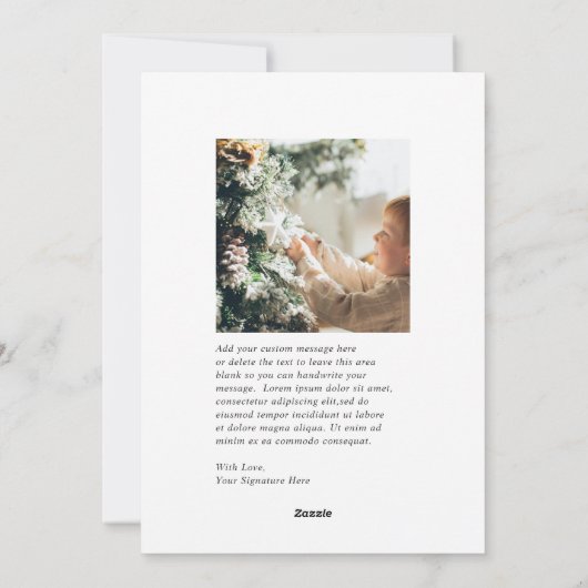 Minimal Black Border Photo Elegant Christmas Feestdagenkaart (Achterkant)