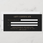 Minimal Black Botanical Business Gift Certificates (Achterkant)