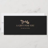 Minimal Black Botanical Business Gift Certificates (Voorkant)