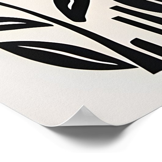 Minimal Black Botanical Poster – Moderne bloemsier (Hoek)