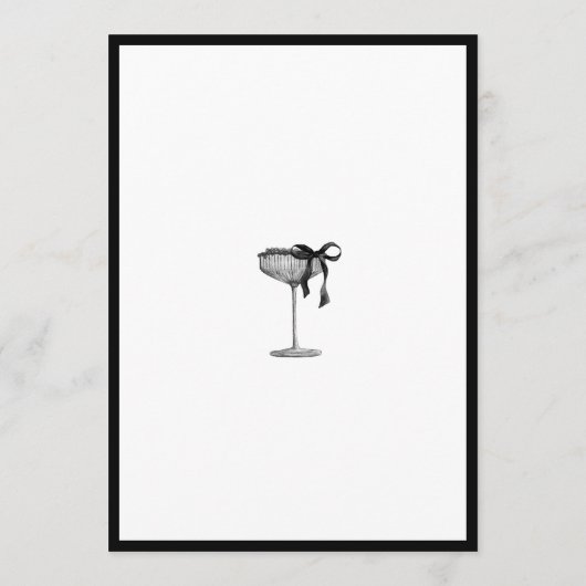 Minimal Black Bow 21th Birthday Invitation Kaart (Achterkant)