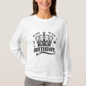 Minimal Black Crown Birthday Quote Typography T-shirt (Voorkant)