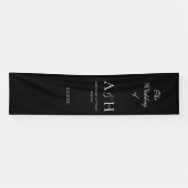 Minimal Black Fabric Wedding Welcome Banner (Horizontaal)