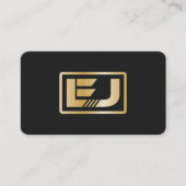Minimal Black Faux Gold Logo Professional Visitekaartje (Voorkant)