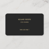 Minimal Black Faux Gold Logo Professional Visitekaartje (Achterkant)