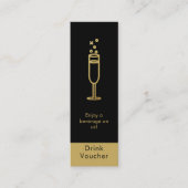 Minimal Black Gold Event Logo Gratis Drink Voucher Mini Visitekaartje (Voorkant)