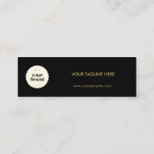 Minimal Black Gold Event Logo Gratis Drink Voucher Mini Visitekaartje (Achterkant)