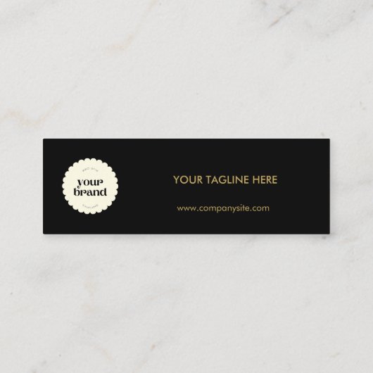 Minimal Black Gold Event Logo Gratis Drink Voucher Mini Visitekaartje (Achterkant)
