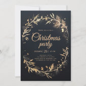 Minimal Black Gold Holiday Elegant Kerstfeest Kaart (Voorkant)