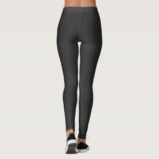 Minimal Black Ink Tattoo Style Artwork Leggings (Achterkant)