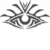 Minimal Black Ink Tattoo Style Artwork Sticker (Voorkant)