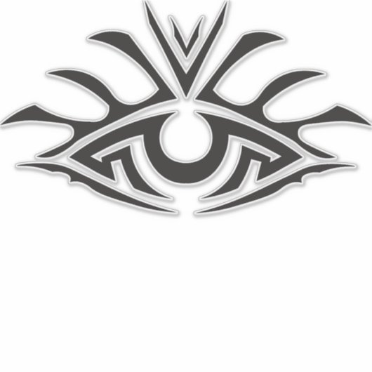 Minimal Black Ink Tattoo Style Artwork Sticker (Voorkant)