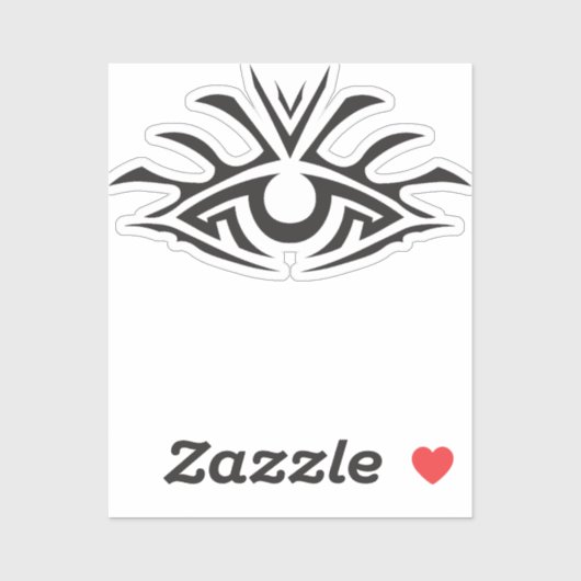 Minimal Black Ink Tattoo Style Artwork Sticker (Vel)