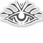 Minimal Black Ink Tattoo Style Artwork Sticker (Voorkant)