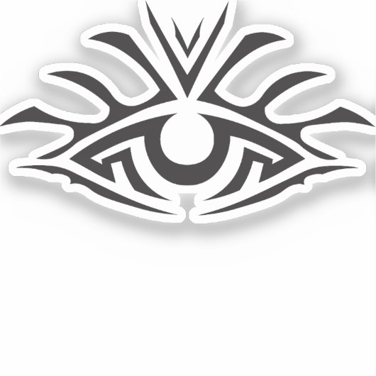 Minimal Black Ink Tattoo Style Artwork Sticker (Voorkant)