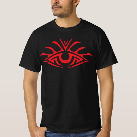 Minimal Black Ink Tattoo Style Artwork T-shirt (Voorkant)