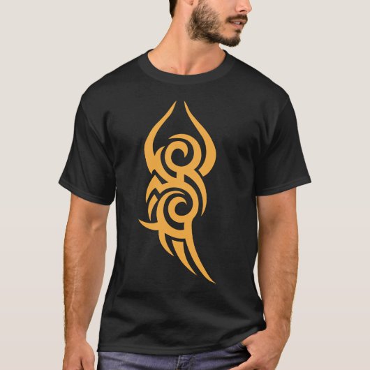 Minimal Black Ink Tattoo Style Artwork T-shirt (Voorkant)