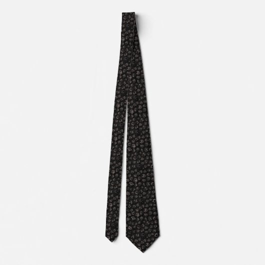 Minimal Black Leopard Pattern Stropdas (Achterkant)