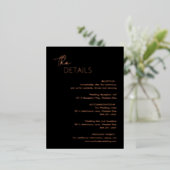 Minimal Black Modern Wedding Folie Enclosure Kaart (Staand Voorkant)