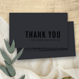 MINIMAL BLACK ON BLACK DANK U LOGO SHOPPING VISITEKAARTJE