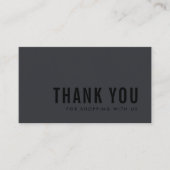 MINIMAL BLACK ON BLACK DANK U LOGO SHOPPING VISITEKAARTJE (Voorkant)