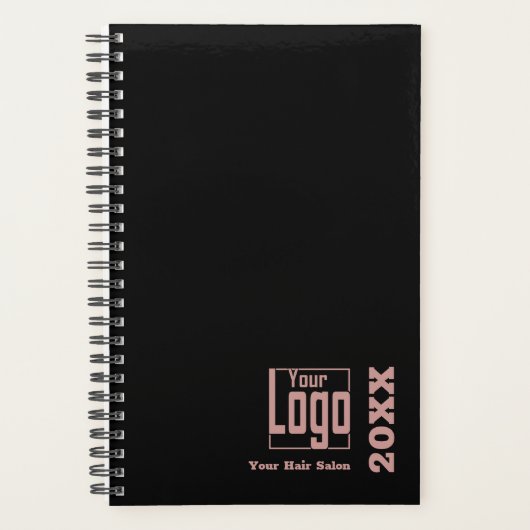Minimal Black Pink Hair Stylist Afspraakboek Planner (Voorkant)