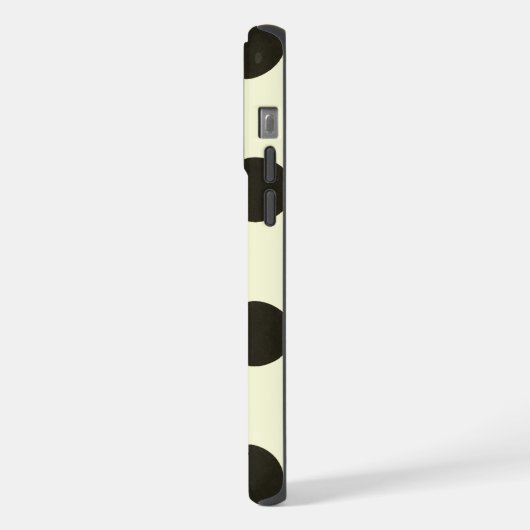 Minimal Black Polka Dot Pattern iPhone Hoesje (Linkerkant)