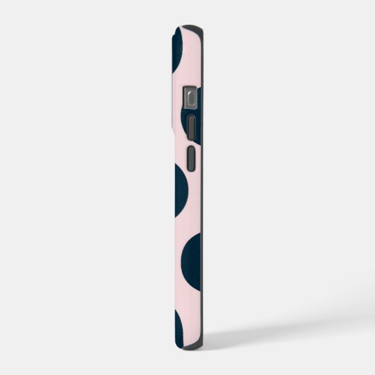 Minimal Black Polka Dot Pattern iPhone Hoesje (Linkerkant)