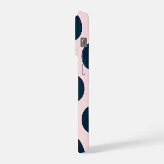 Minimal Black Polka Dot Pattern iPhone Hoesje (Linkerkant)