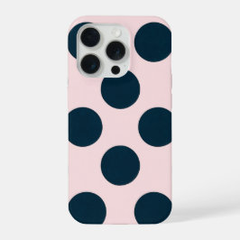 Minimal Black Polka Dot Pattern iPhone 15 Pro Case