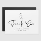 Minimal Black Script Botanische bedankkaart (Voorkant / Achterkant)