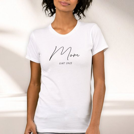 Minimal Black Script Established Mom T-Shirt