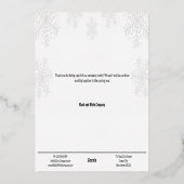 Minimal Black Silver Winter Snowflake Business Folie Feestdagenkaart (Achterkant)