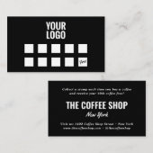 Minimal black simple uw logo coffeeshop loyaliteit klantenkaartje (Voorkant / Achterkant)