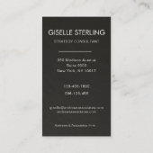 Minimal Black Slate Stone Professional Photo Visitekaartje (Achterkant)