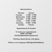 Minimal Black Transparent salon Opening Hours Raamsticker (Vel)