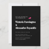 Minimal Black Wedding Typography Invitation Kaart (Voorkant)
