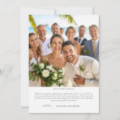 Minimal black & White 2 Photo Wedding Thank You Bedankkaart (Achterkant)