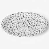Minimal Black White Alphabet Pattern  Papieren Bordje (Gekanteld)