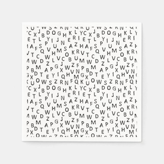 Minimal Black White Alphabet Pattern  Servet (Voorkant)