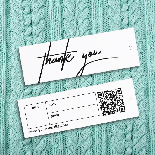 Minimal Black & White Bedankt Label Kleding Label