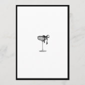 Minimal Black & White Bow Birthday Invitation Kaart (Achterkant)