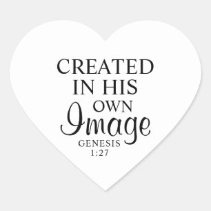 Minimal Black & White Creëer in zijn Afbeelding Fa Hart Sticker