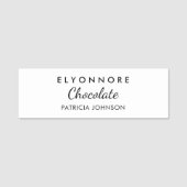 Minimal Black White Custom Staff Naamplaatje (Voorkant)