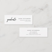 Minimal Black & White Graduation Name Card Insert Mini Visitekaartje (Voorkant / Achterkant)